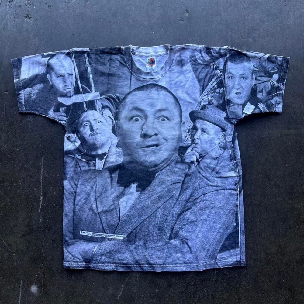 Vintage 90s The 3 Stooges AOP Graphic T-shirt Size XL